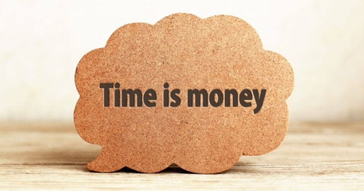 「Time-is-money」という英語がのっている画像